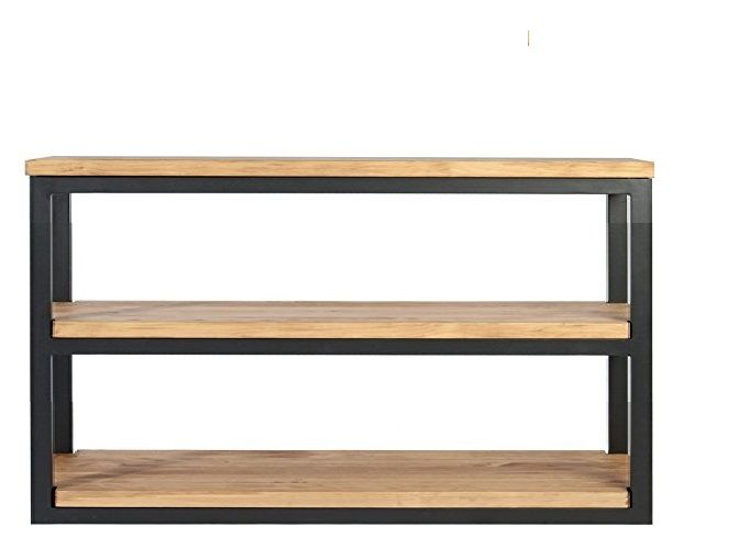 Mueble TV PARTY industrial en madera maciza y hierro acabado – mueble TV a medida madera personalizado | Look Vintage