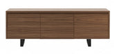 Mueble TV TOPIN 3 puertas en madera de roble con tirador uñero – mueble TV a medida madera | Look Vintage