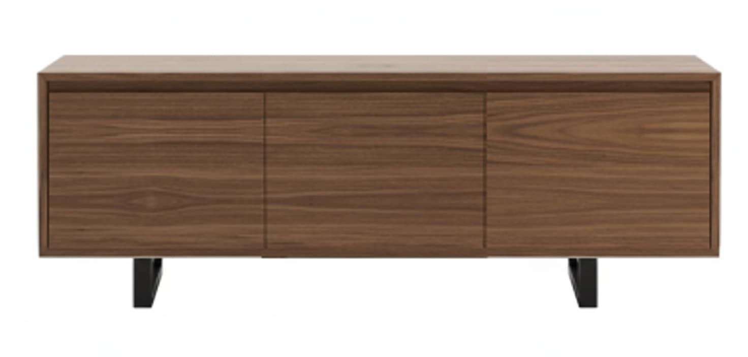 Mueble TV TOPIN 3 puertas en madera de roble con tirador uñero – mueble TV a medida madera | Look Vintage