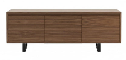 Mueble TV TOPIN 3 puertas en madera de roble con tirador uñero – mueble TV a medida madera | Look Vintage