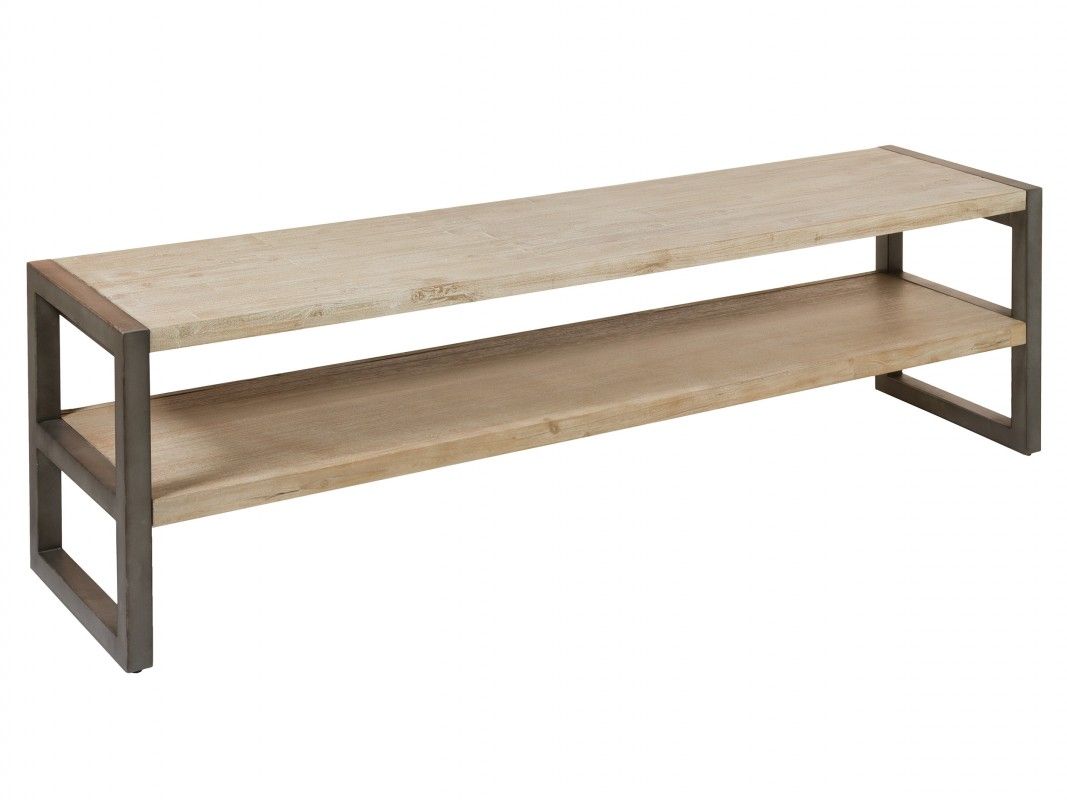 Mueble TV TUAREG madera maciza y hierro – mueble TV a medida madera | Look Vintage