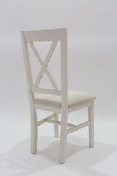 Silla CRUZ ASIENTO TAPIZADO vista 4 – silla de madera a medida | Look Vintage